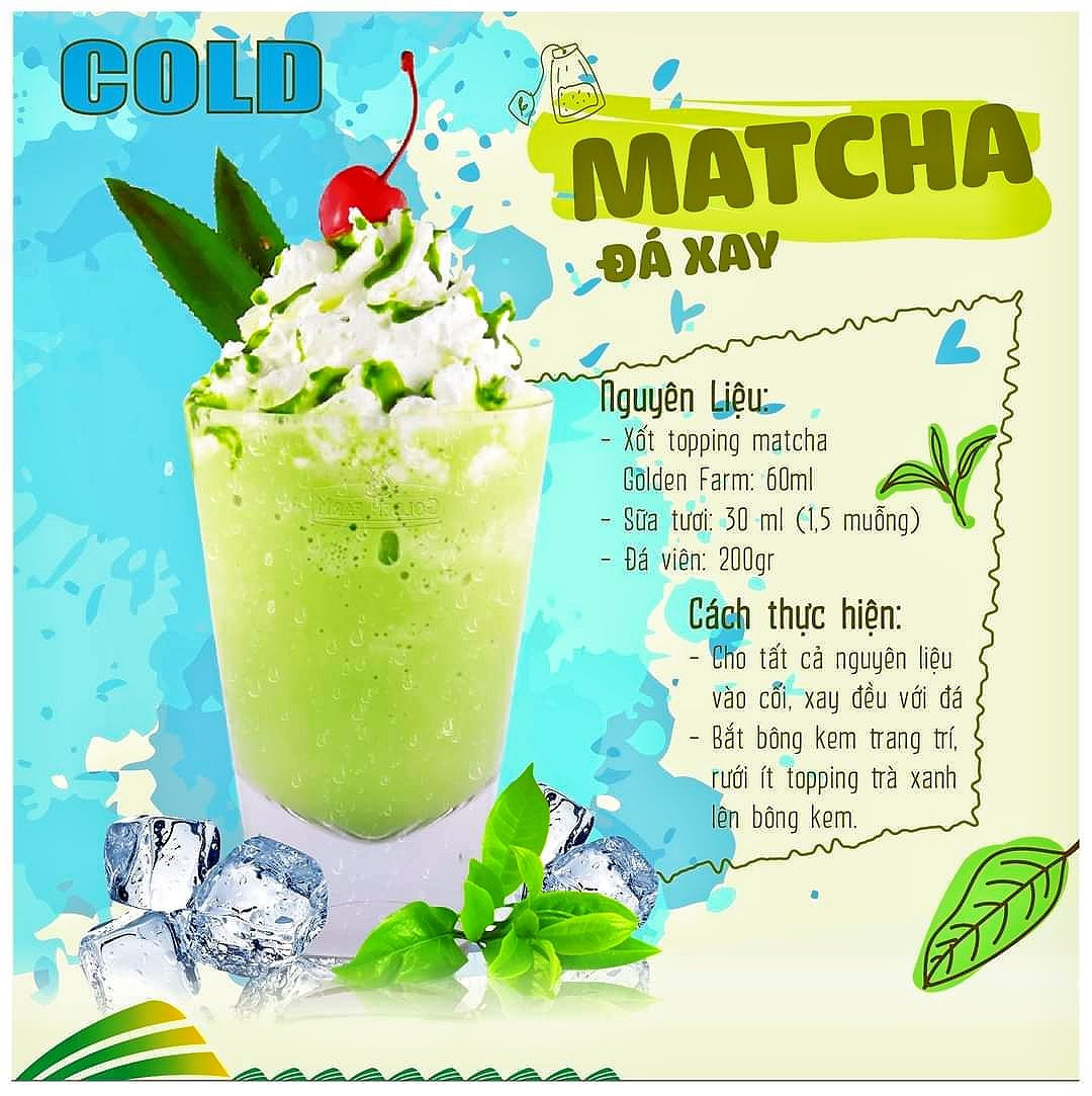 Tổng hợp công thức pha chế đồ uống Matcha đa dạng: Sữa đậu nành nóng, đá xay, trà xanh chocolate, panna cotta và cà phê hazelnut