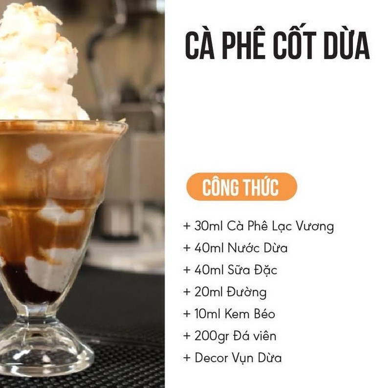 Tổng hợp công thức pha chế đồ uống: Matcha Latte, Cà Phê Cốt Dừa, Cam Cà Phê và Sữa Chua Việt Quất