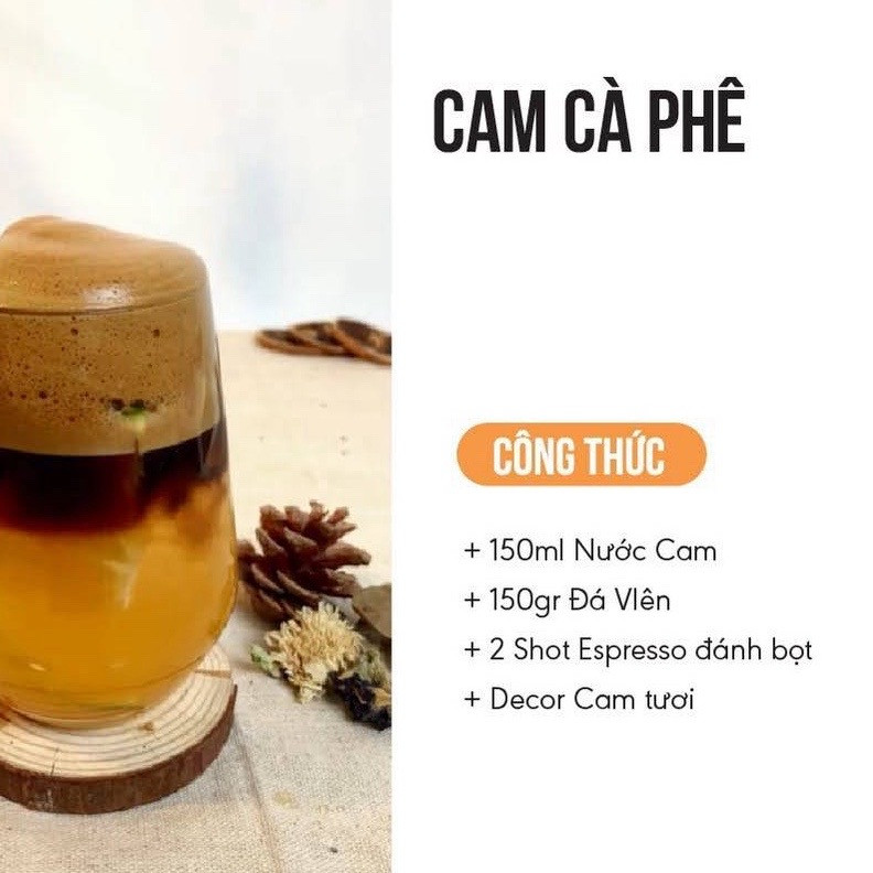 Tổng hợp công thức pha chế đồ uống: Matcha Latte, Cà Phê Cốt Dừa, Cam Cà Phê và Sữa Chua Việt Quất