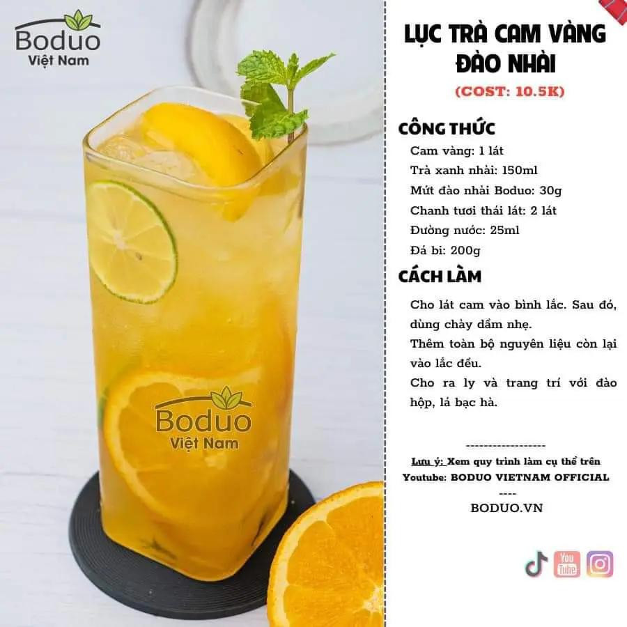 Tổng hợp công thức pha chế đồ uống mùa Trung Thu: Đào Sả Ưu Phiên, Lục Trà Cam Vàng Đào Nhài và Tí Muội Mận Đào