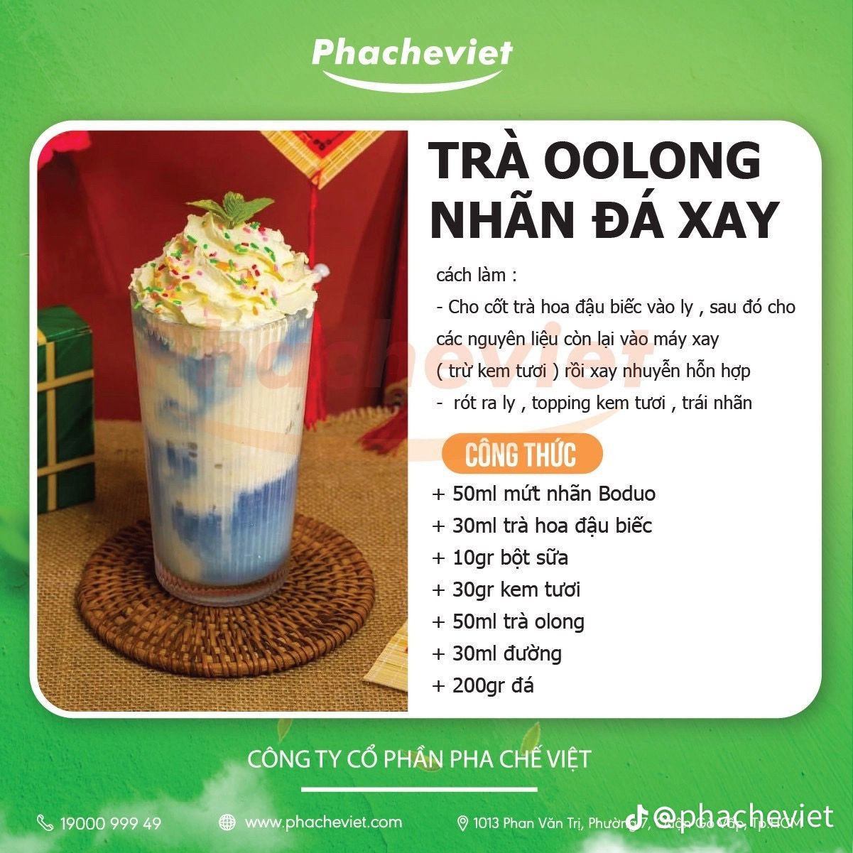 Tổng hợp công thức pha chế đồ uống: Sữa chua dứa dâu, Thanh liên tử, Sữa mè phê muối Bạc Liêu và Trà Oolong nhãn đá xay