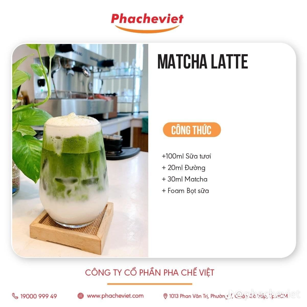Tổng hợp công thức pha chế Matcha Latte đa dạng: Dâu, Xoài, Cà phê và truyền thống