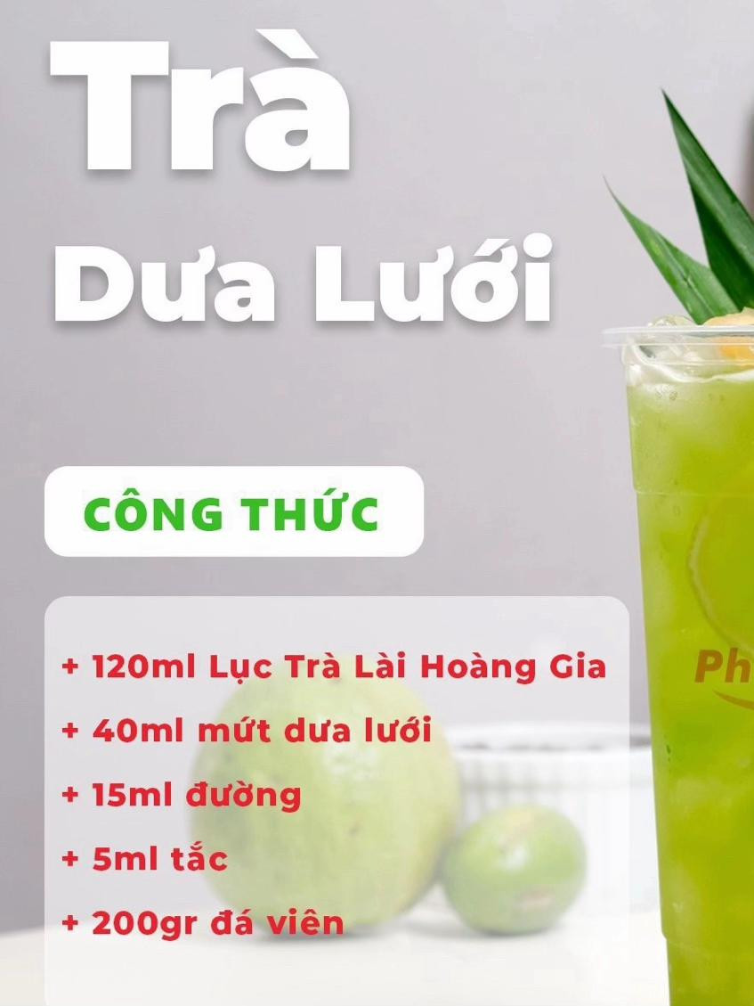 Tổng hợp công thức pha chế Trà Bưởi, Trà Oolong Nhãn, Trà Dưa Lưới và Trà Cóc Hạt Đác