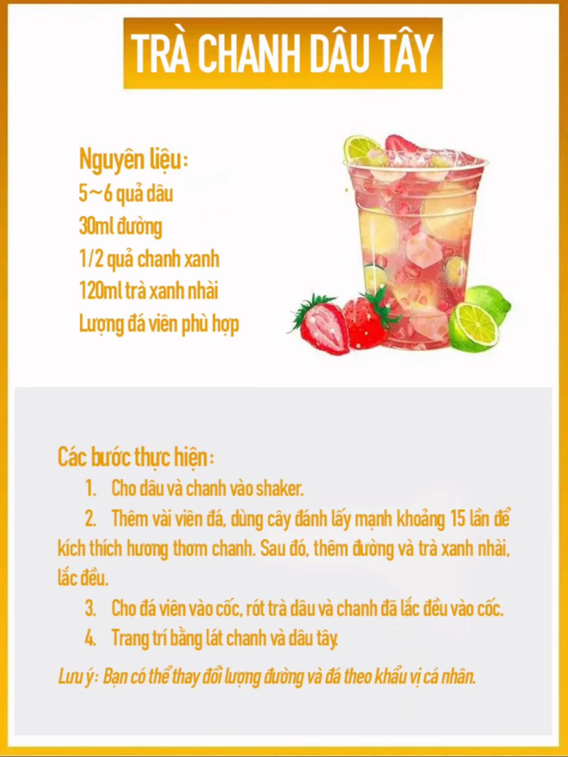 Tổng hợp công thức pha chế trà chanh đa dạng hương vị: Đặc biệt, Dâu Tây, Dứa, Dải và Nhiệt Đới