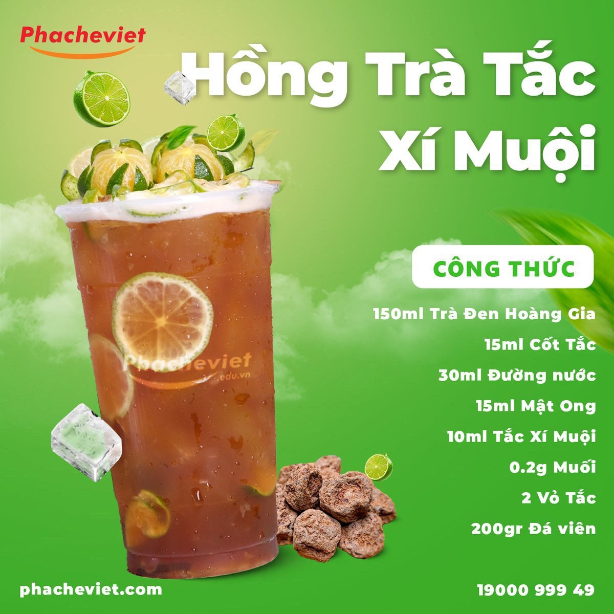 Tổng hợp công thức pha chế Trà Tắc Thái Đỏ, Trà Chanh Bạc Hà và Hồng Trà Tắc Xí Muội