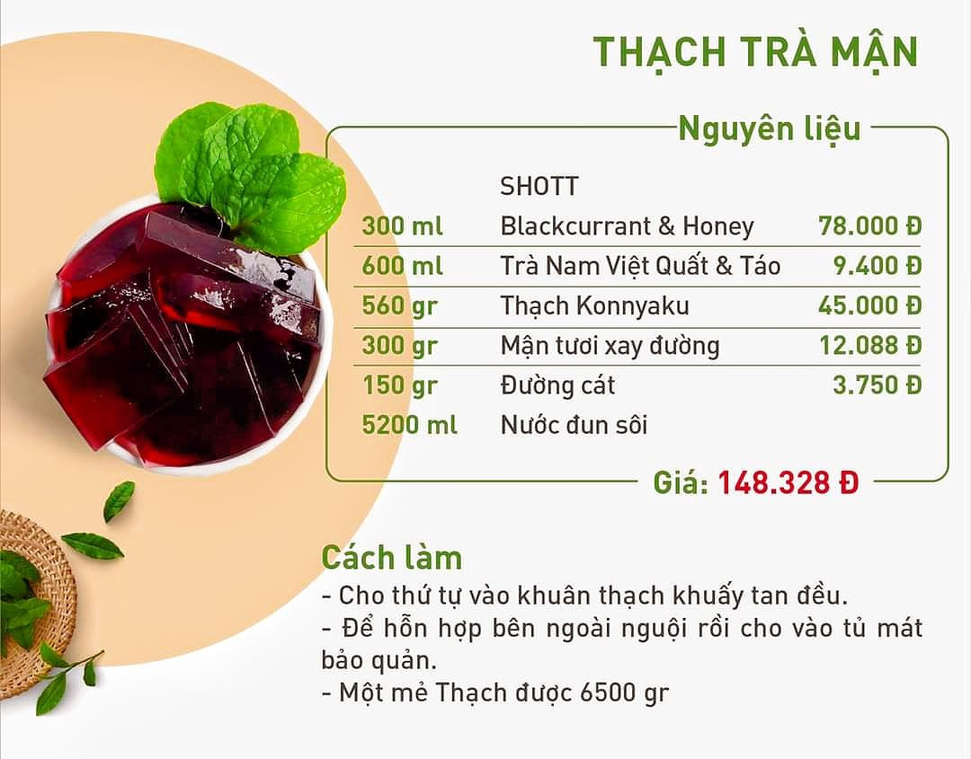 Tổng hợp công thức pha chế trà trái cây giải nhiệt ngày hè: Trà Xoài Bưởi Hồng, Cam Đào, Đào Thạch Mặn, Xoài Thạch Trà và Chanh Kiểu Mạch