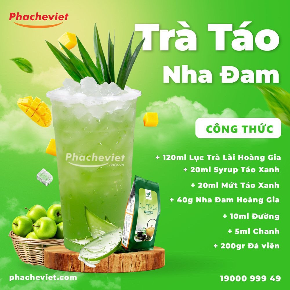 Tổng hợp công thức pha chế trà trái cây mùa xuân hè: Trà Bưởi, Trà Táo và Trà Vải Nha Đam