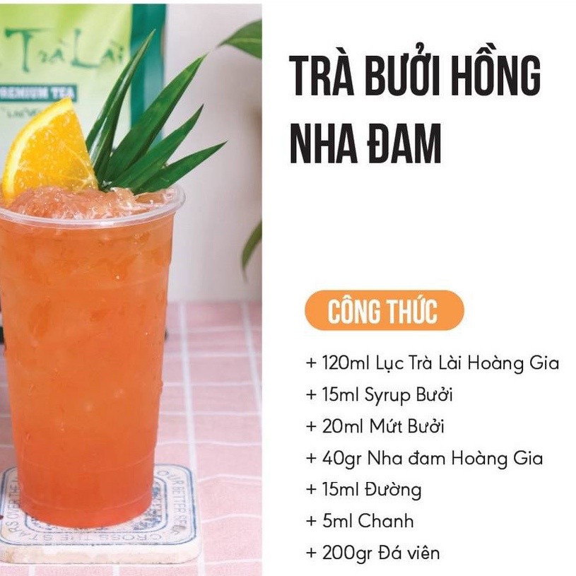 Tổng hợp công thức pha chế trà trái cây: Trà Bưởi Hồng, Trà Vải Hoa Hồng, Trà Táo Xanh và Trà Chanh