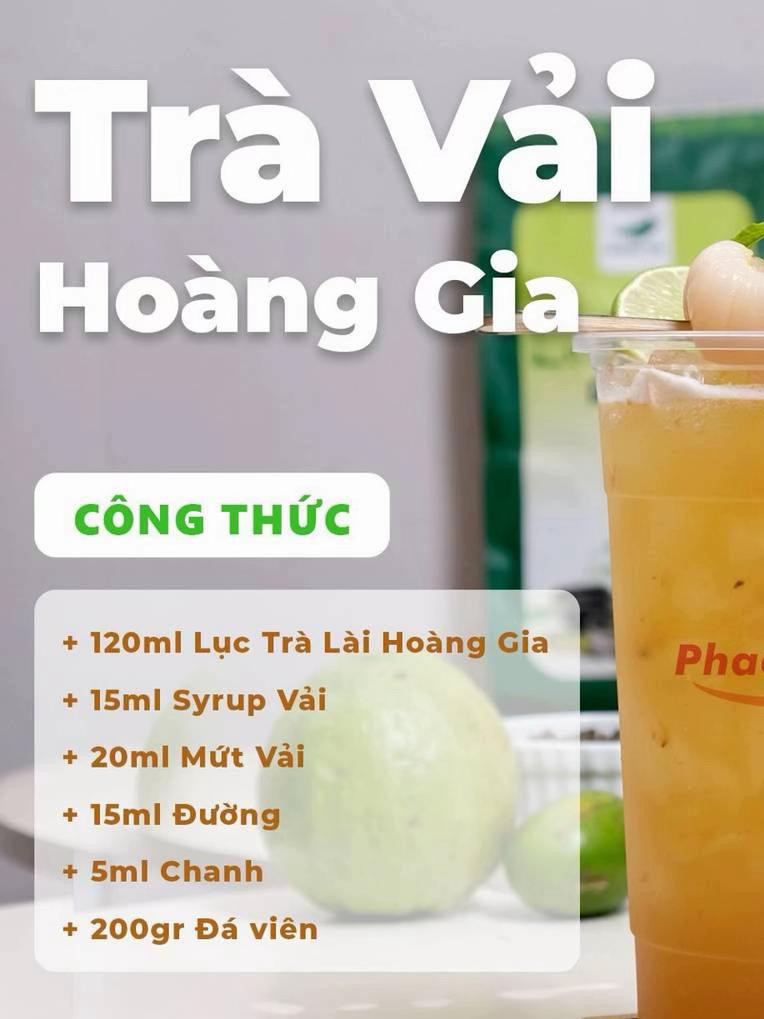 Tổng hợp công thức pha chế trà trái cây: Trà Đào, Trà Vải, Trà Mãng Cầu và Trà Me