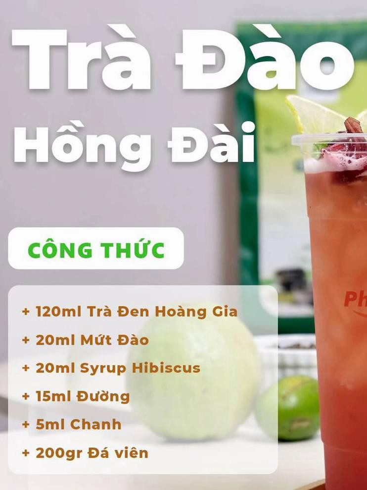 Tổng hợp công thức pha chế trà trái cây: Trà Đào, Trà Vải, Trà Mãng Cầu và Trà Me