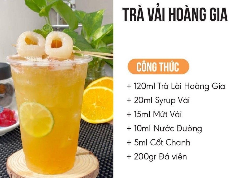 Tổng hợp công thức pha chế trà trái cây: Trà Dâu, Trà Vải, Lục Trà Đào và Trà Mãng Cụt Hoa Đậu Biếc