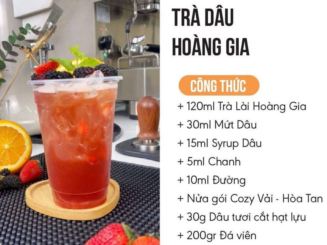 Tổng hợp công thức pha chế trà trái cây: Trà Dâu, Trà Vải, Lục Trà Đào và Trà Mãng Cụt Hoa Đậu Biếc
