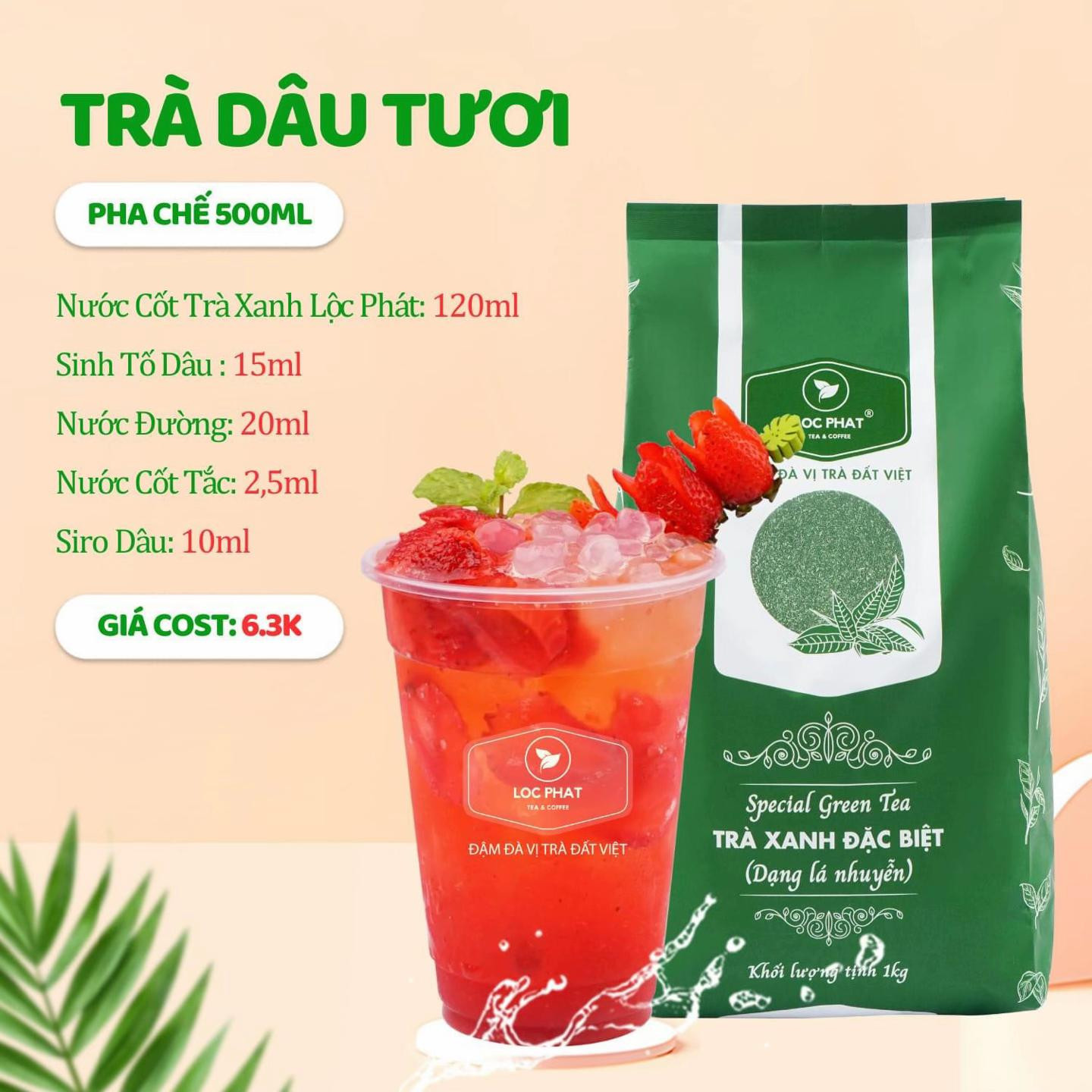 Tổng hợp công thức pha chế trà trái cây tươi, trà dâu, trà mãng cầu, trà đào cam sả và trà vải