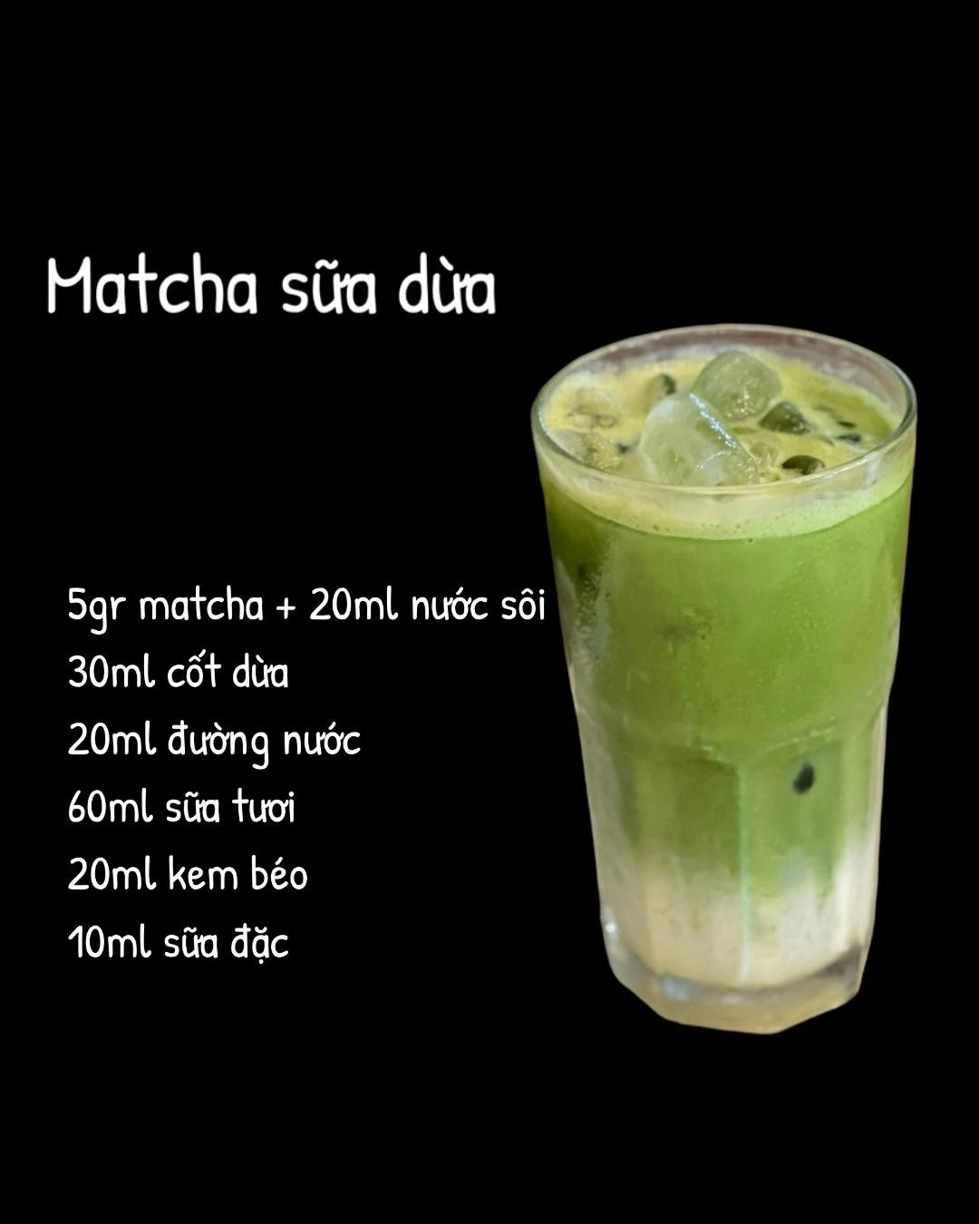 Tổng hợp công thức pha chế trà trái cây và matcha sữa dừa từ Tiệm Cà Phê Nhỏ Nhà Ding