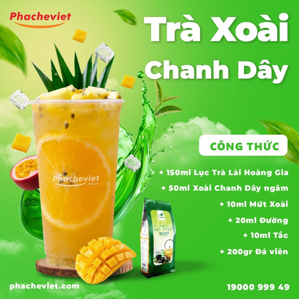 Tổng hợp công thức pha chế Trà Xoài Nhiệt đới, Trà Xoài Chanh Dây và Trà Thanh Trà