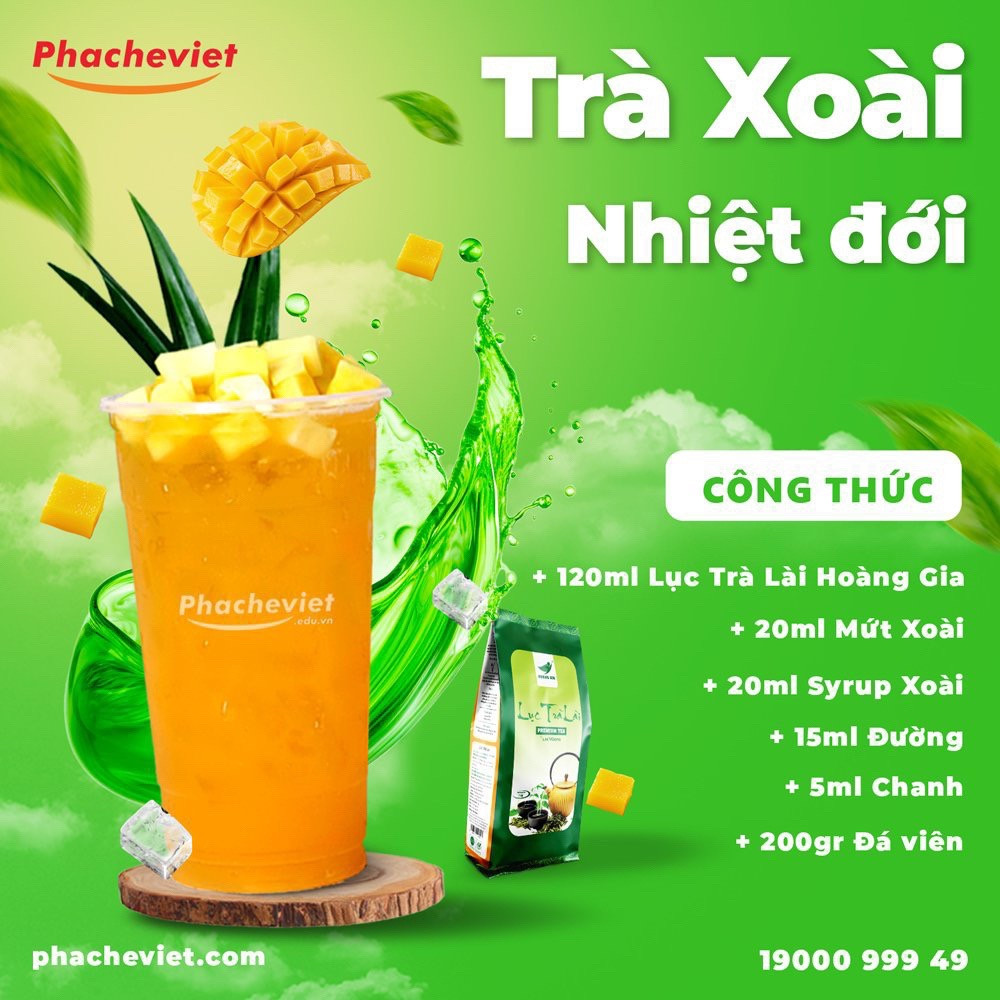 Tổng hợp công thức pha chế Trà Xoài Nhiệt đới, Trà Xoài Chanh Dây và Trà Thanh Trà