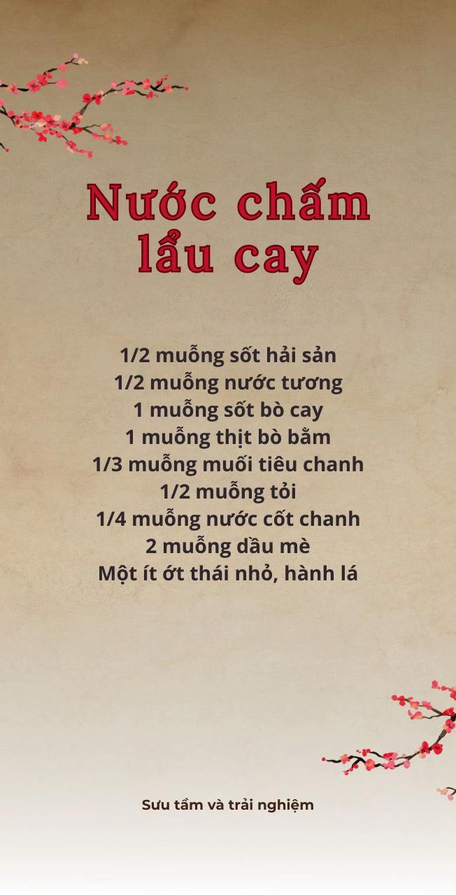 Tổng hợp công thức pha nước chấm lẩu Haidilao chuẩn vị: Cay, Chua cay, Béo và Hải sản