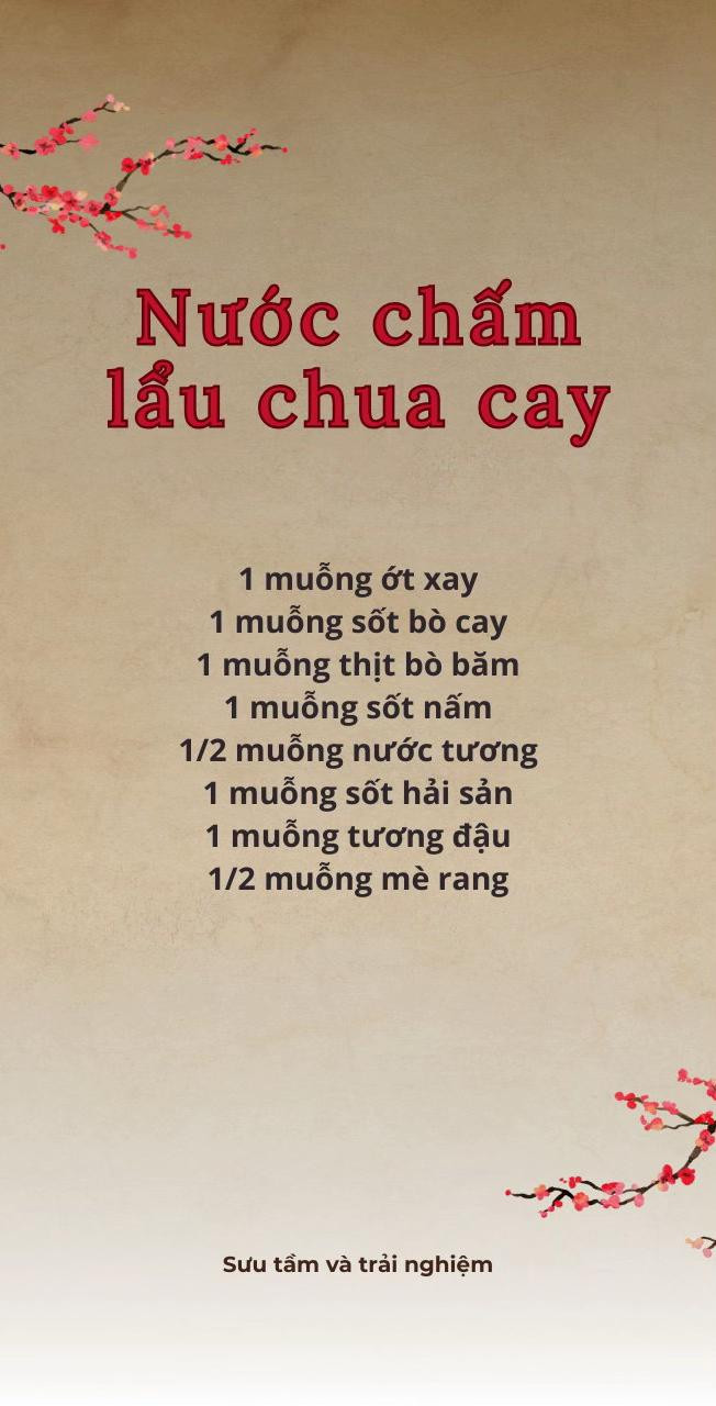 Tổng hợp công thức pha nước chấm lẩu Haidilao chuẩn vị: Cay, Chua cay, Béo và Hải sản