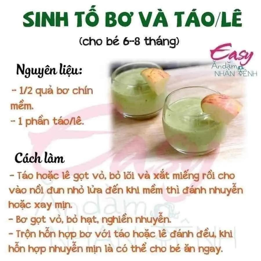 Tổng hợp công thức sinh tố bơ bổ dưỡng cho bé ăn dặm từ 6-12 tháng tuổi