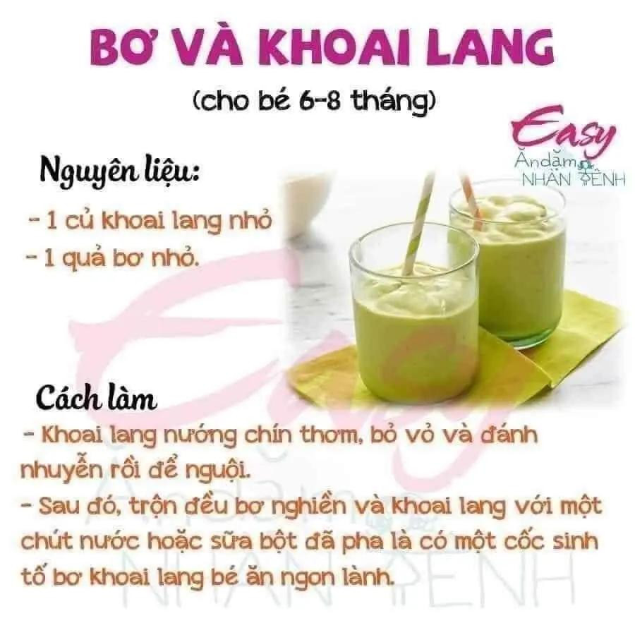 Tổng hợp công thức sinh tố bơ bổ dưỡng cho bé ăn dặm từ 6-12 tháng tuổi