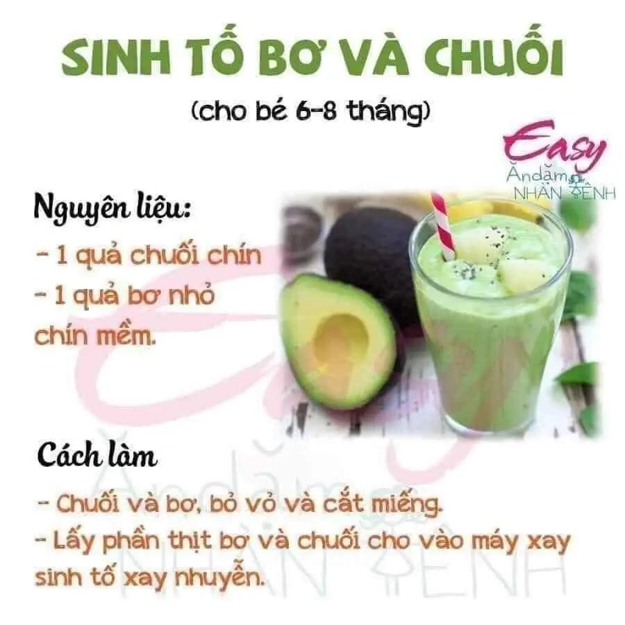 Tổng hợp công thức sinh tố bơ bổ dưỡng cho bé ăn dặm từ 6-12 tháng tuổi
