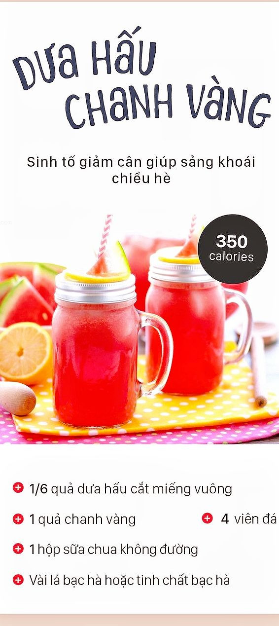 Tổng hợp công thức sinh tố giảm cân và detox từ dâu tây, bơ chuối, dứa, xoài kiwi và trà xanh táo dừa