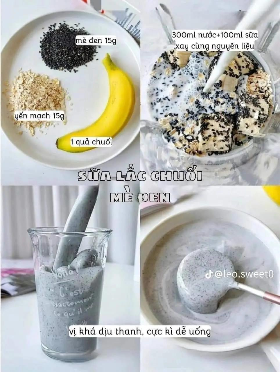 Tổng hợp công thức sinh tố healthy: táo chà là, thanh long chuối, việt quất, mè đen và dưa chuột xà lách