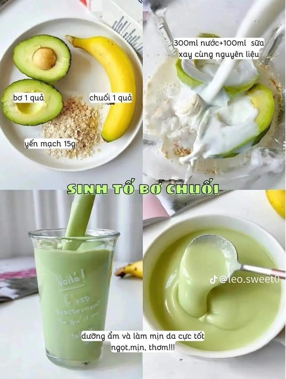 Tổng hợp công thức sinh tố healthy: táo chà là, thanh long chuối, việt quất, mè đen và dưa chuột xà lách