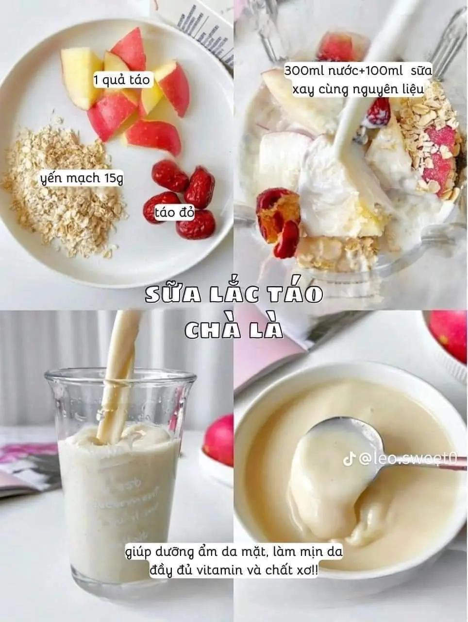 Tổng hợp công thức sinh tố healthy: táo chà là, thanh long chuối, việt quất, mè đen và dưa chuột xà lách