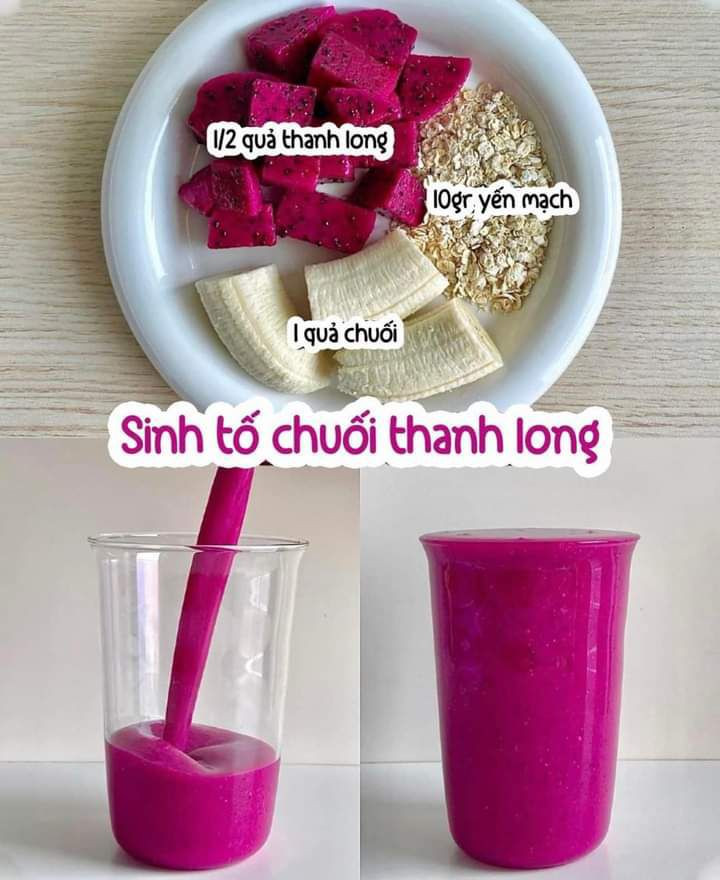 Tổng hợp công thức sinh tố yến mạch cho cả tuần: xoài dưa leo, thanh long, táo mè đen và matcha chuối