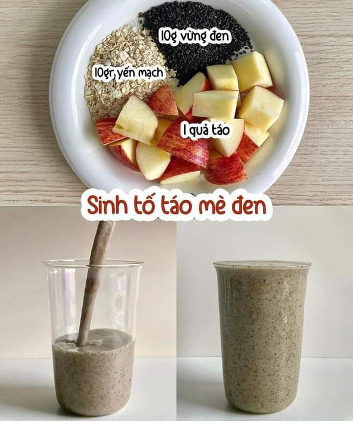 Tổng hợp công thức sinh tố yến mạch cho cả tuần: xoài dưa leo, thanh long, táo mè đen và matcha chuối