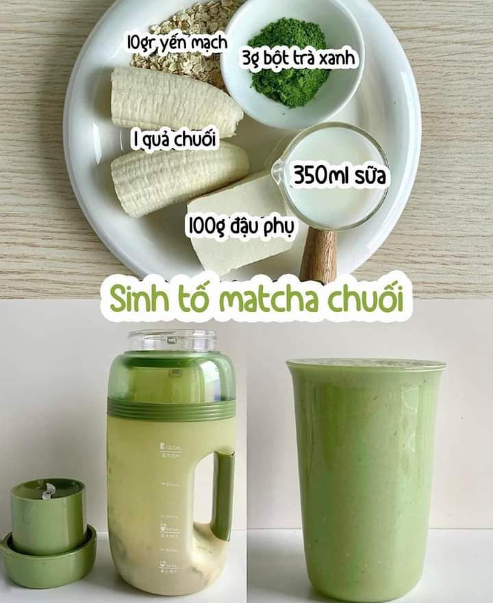 Tổng hợp công thức sinh tố yến mạch cho cả tuần: xoài dưa leo, thanh long, táo mè đen và matcha chuối