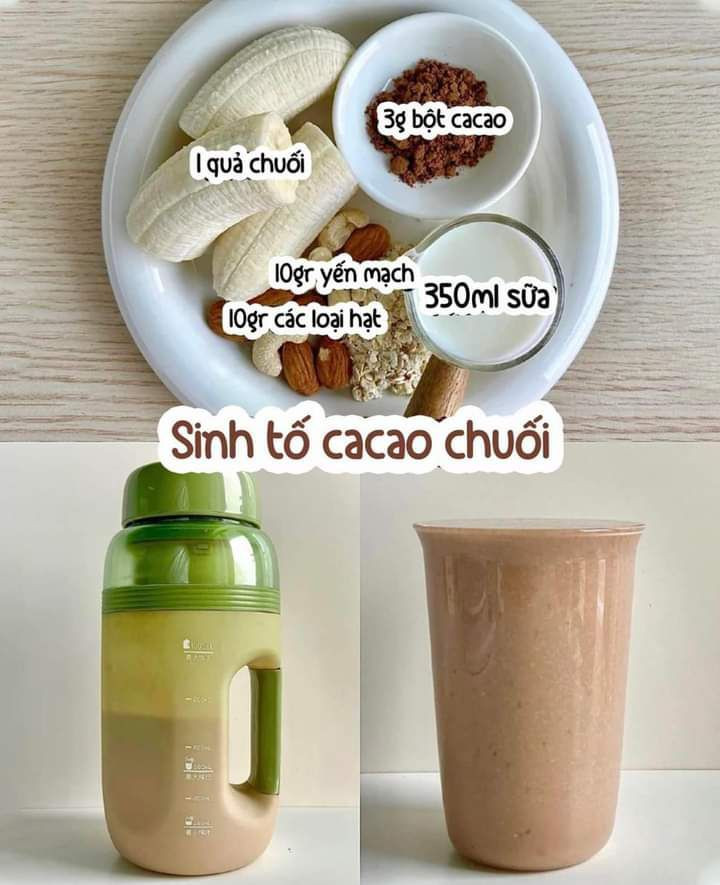 Tổng hợp công thức sinh tố yến mạch cho cả tuần: xoài dưa leo, thanh long, táo mè đen và matcha chuối