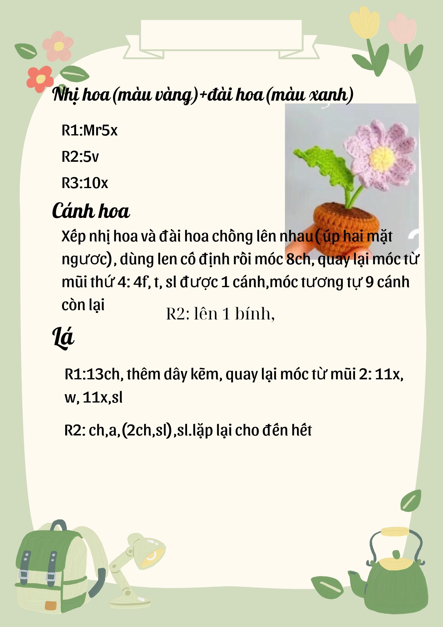 Tổng hợp hướng dẫn móc chậu hoa mini nhiều màu sắc