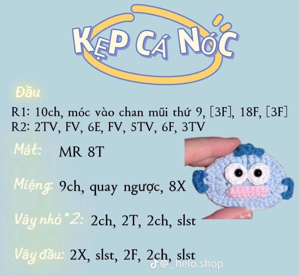 Tổng hợp hướng dẫn móc len kẹp tóc gấu, thỏ và mặt cười dễ thương