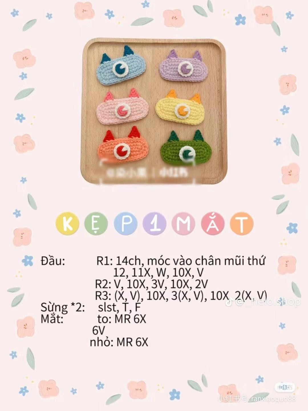 Tổng hợp hướng dẫn móc len kẹp tóc gấu, thỏ và mặt cười dễ thương