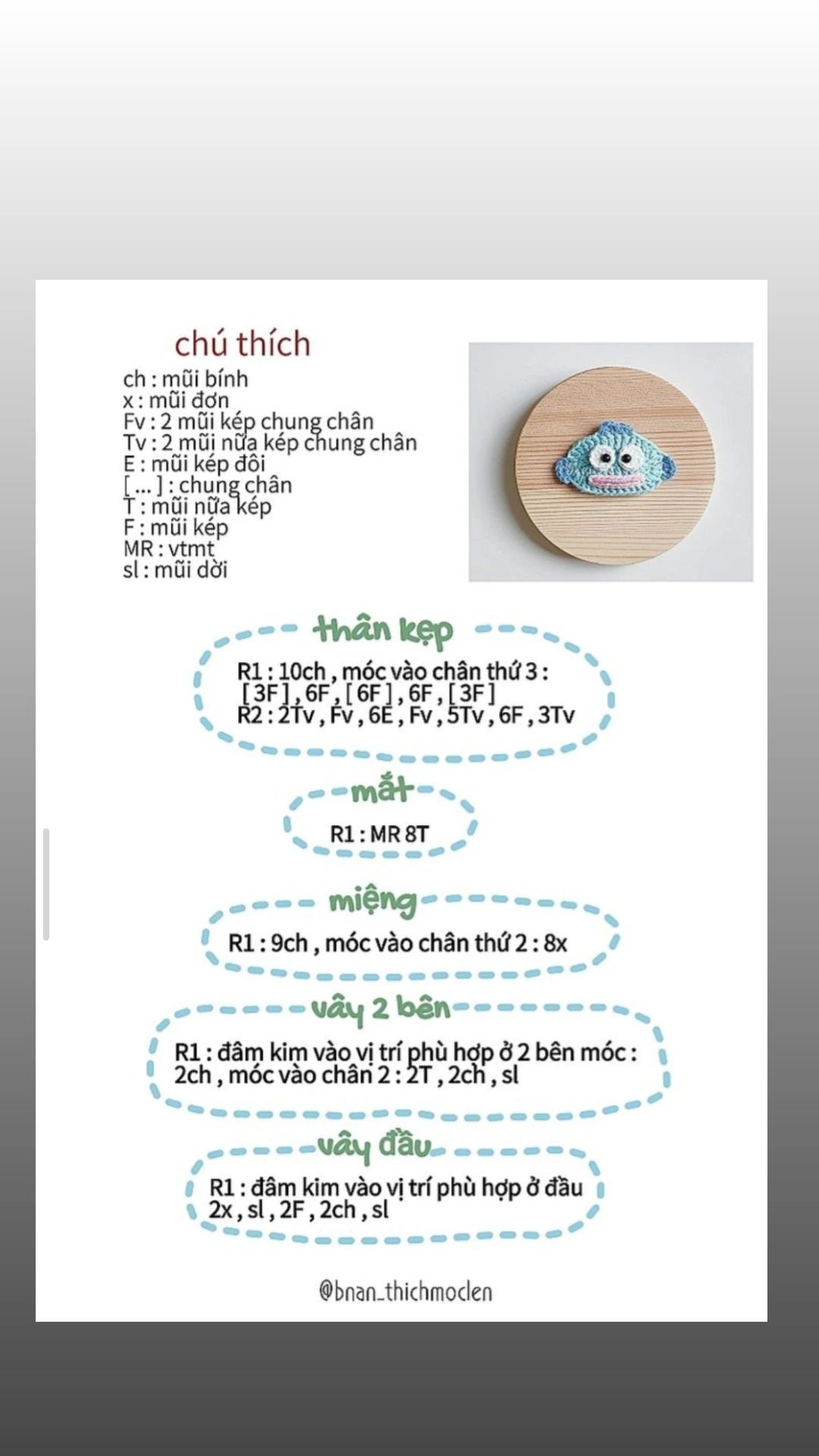 Tổng hợp hướng dẫn móc len kẹp tóc: Hoa, Thỏ, Cá và Trái cây dễ thương