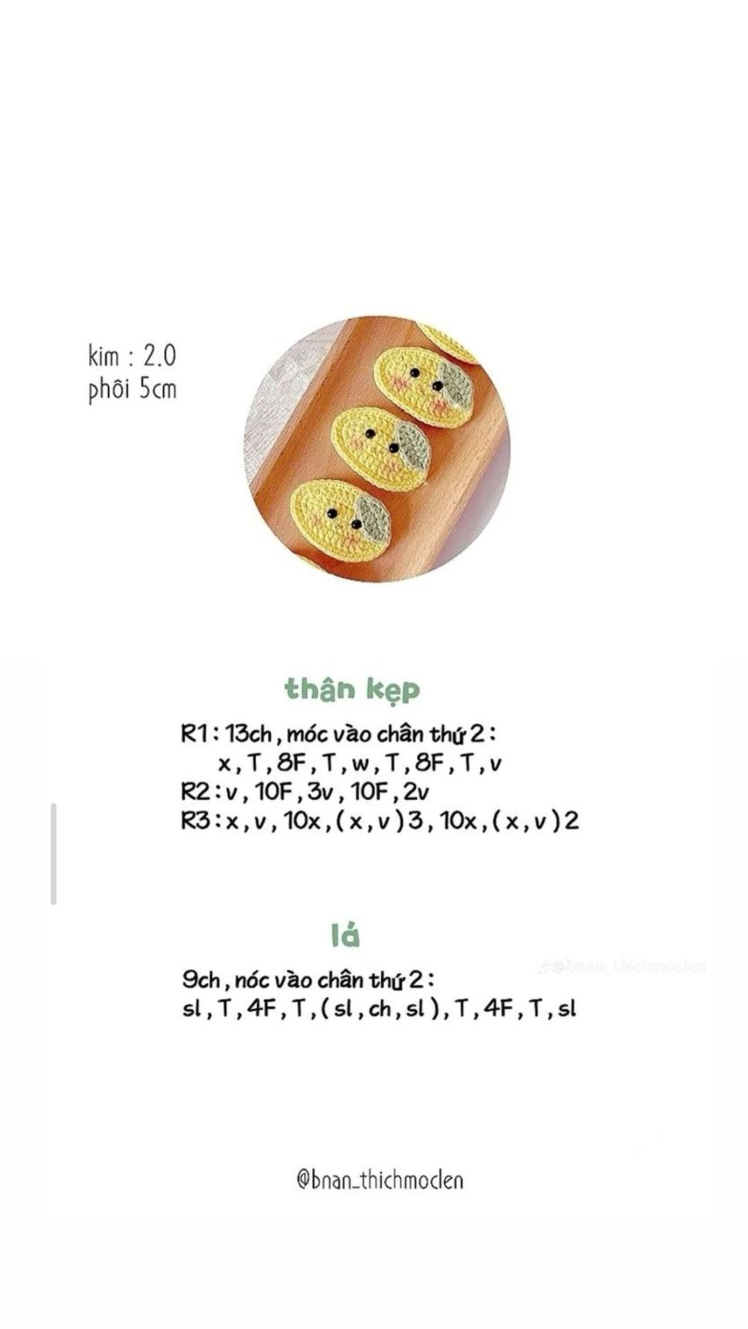 Tổng hợp hướng dẫn móc len kẹp tóc: Hoa, Thỏ, Cá và Trái cây dễ thương