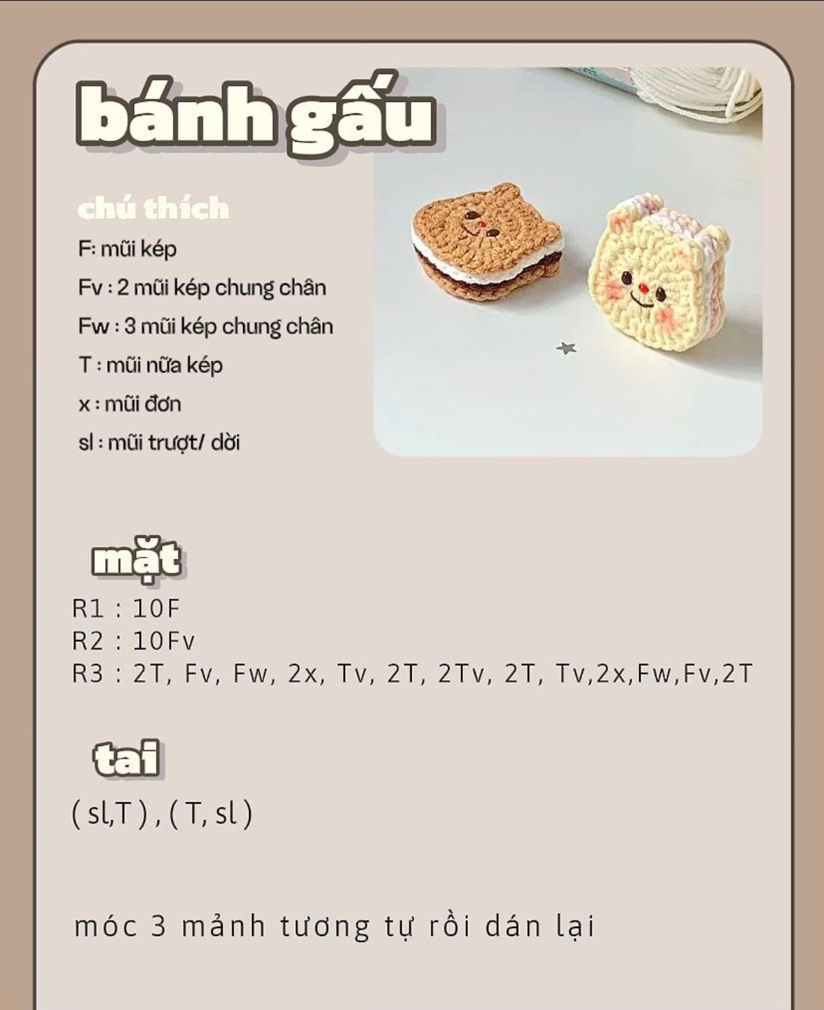 Tổng hợp mẫu móc len đồ ăn dễ thương cho người mới bắt đầu