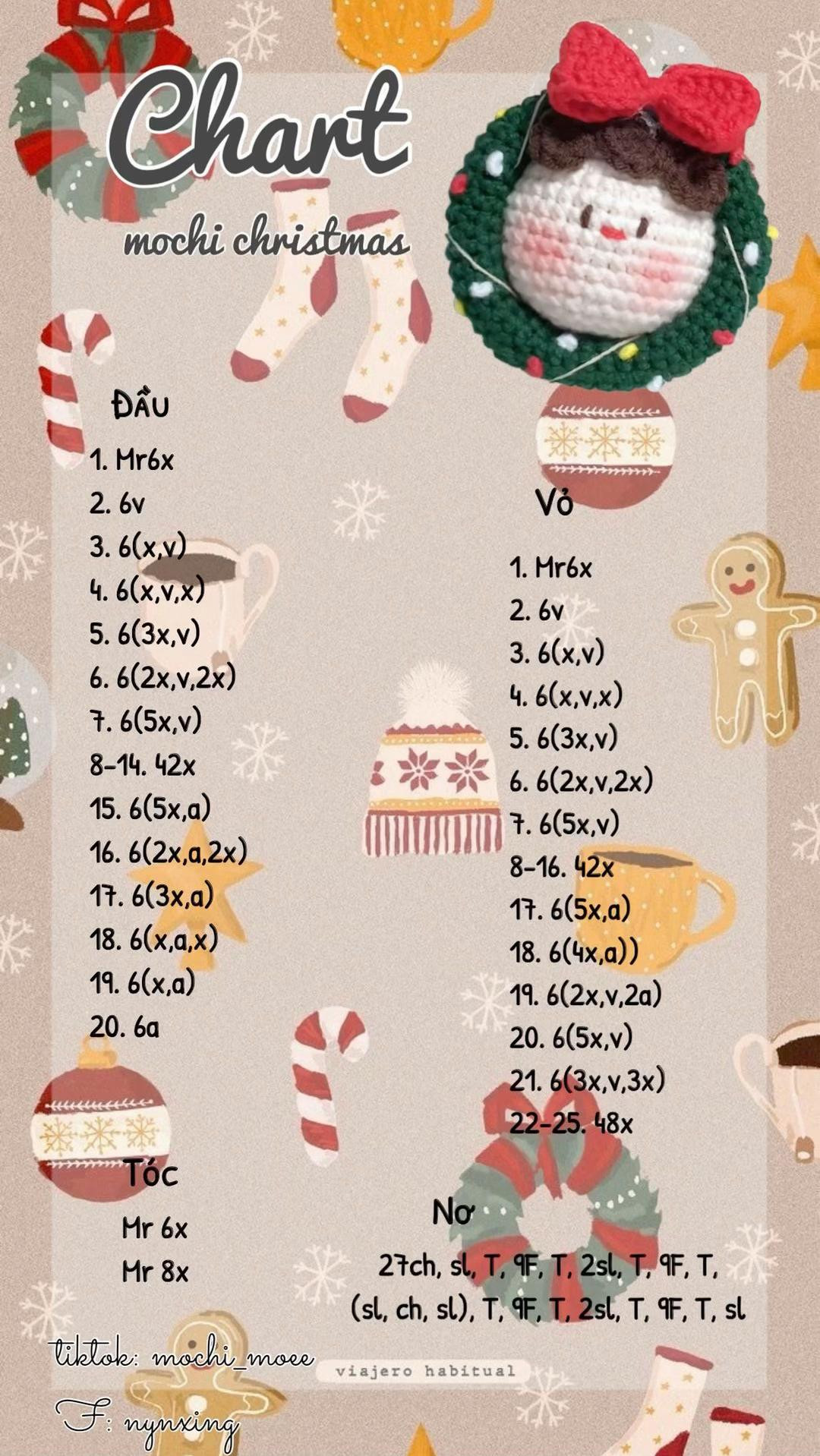 Tổng hợp ý tưởng móc len Giáng sinh: kẹp tóc, túi quà và búp bê