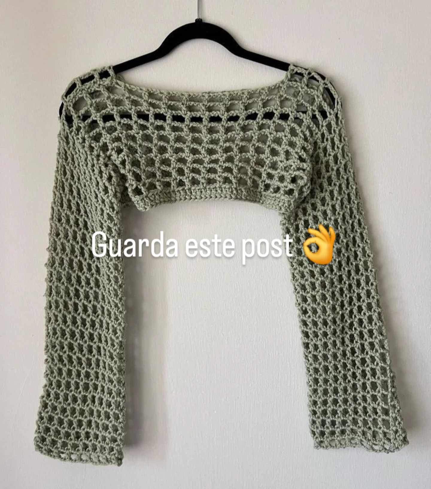 Top Crop Crochet de Algodón con Diseño Malla Abierta