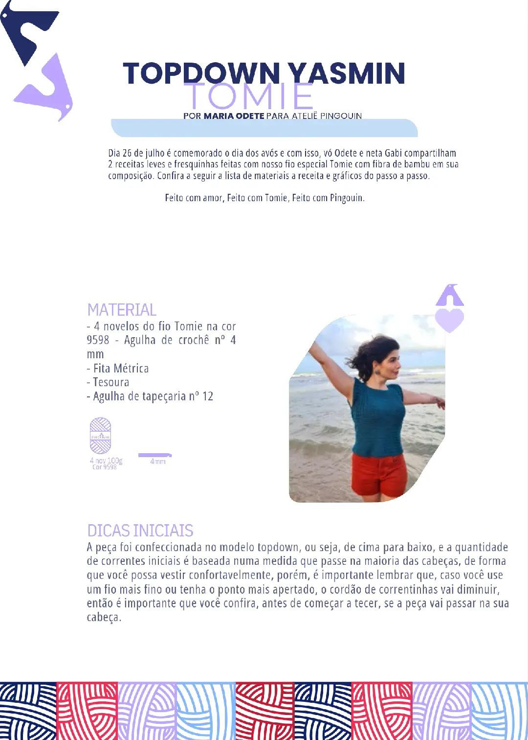 Topdown Yasmin - Tún len móc không tay màu xanh, hướng dẫn chi tiết