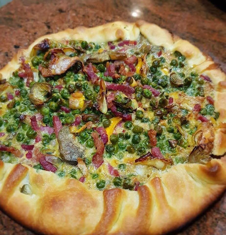 Torta Salata: Italian Savory Pie with Pancetta, Peas and Artichokes Recipe