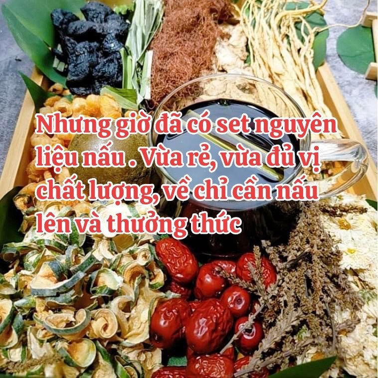 Trà thảo mộc sâm bí đao hạt chia thanh nhiệt mát gan, nguyên liệu hữu cơ sấy lạnh