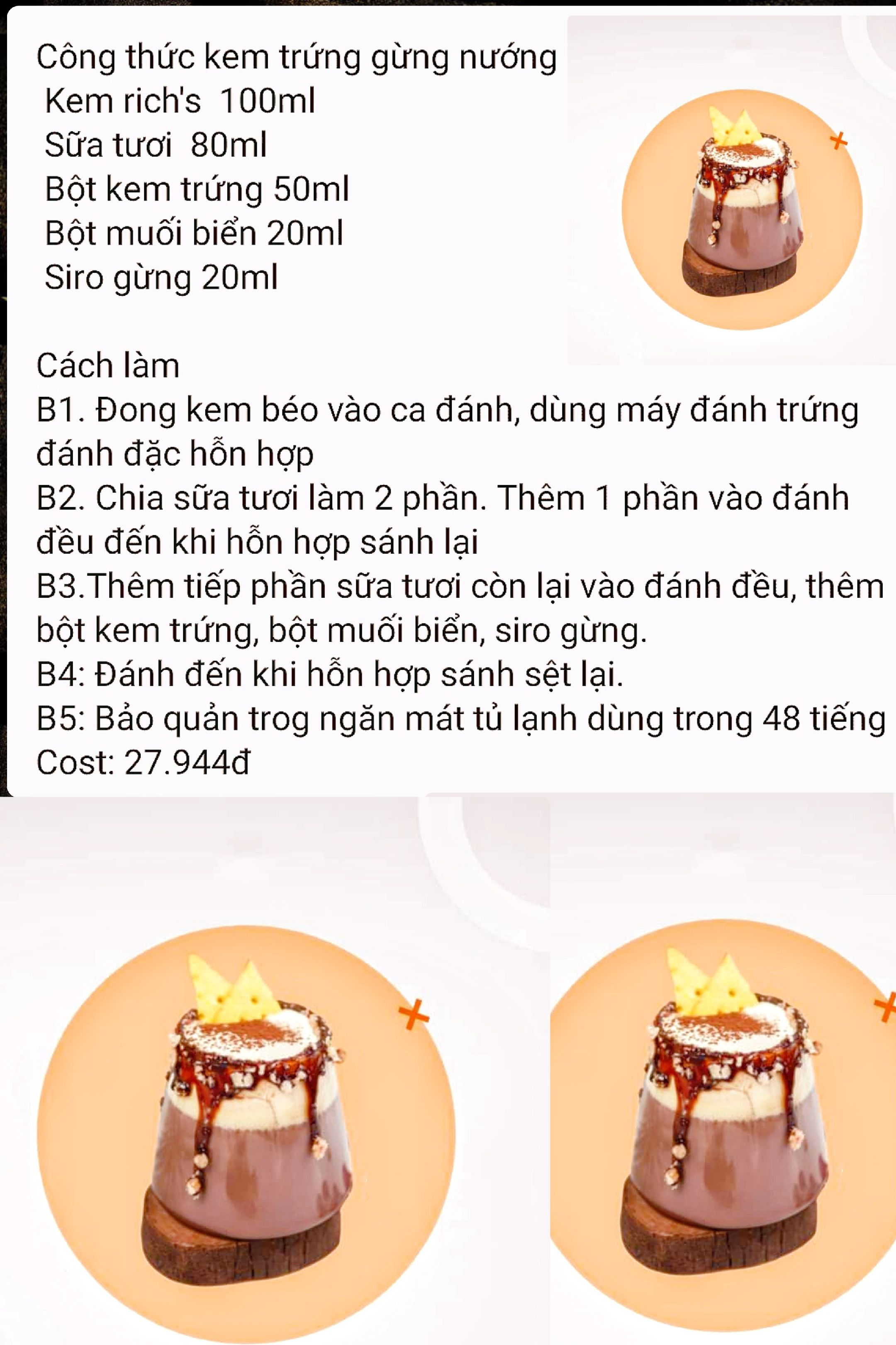 Trọn bộ công thức pha chế đồ uống Kem Trứng: Trà Olong, Xoài, Hồng Trà và Khoai Môn