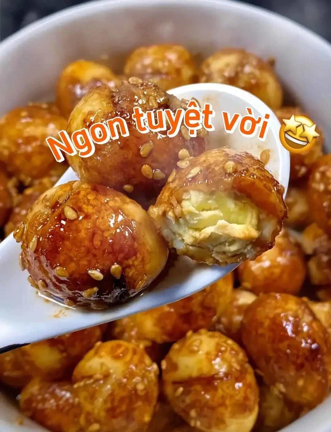 Trứng cút chiên nước mắm rắc vừng, món ăn vặt ngon tuyệt vời