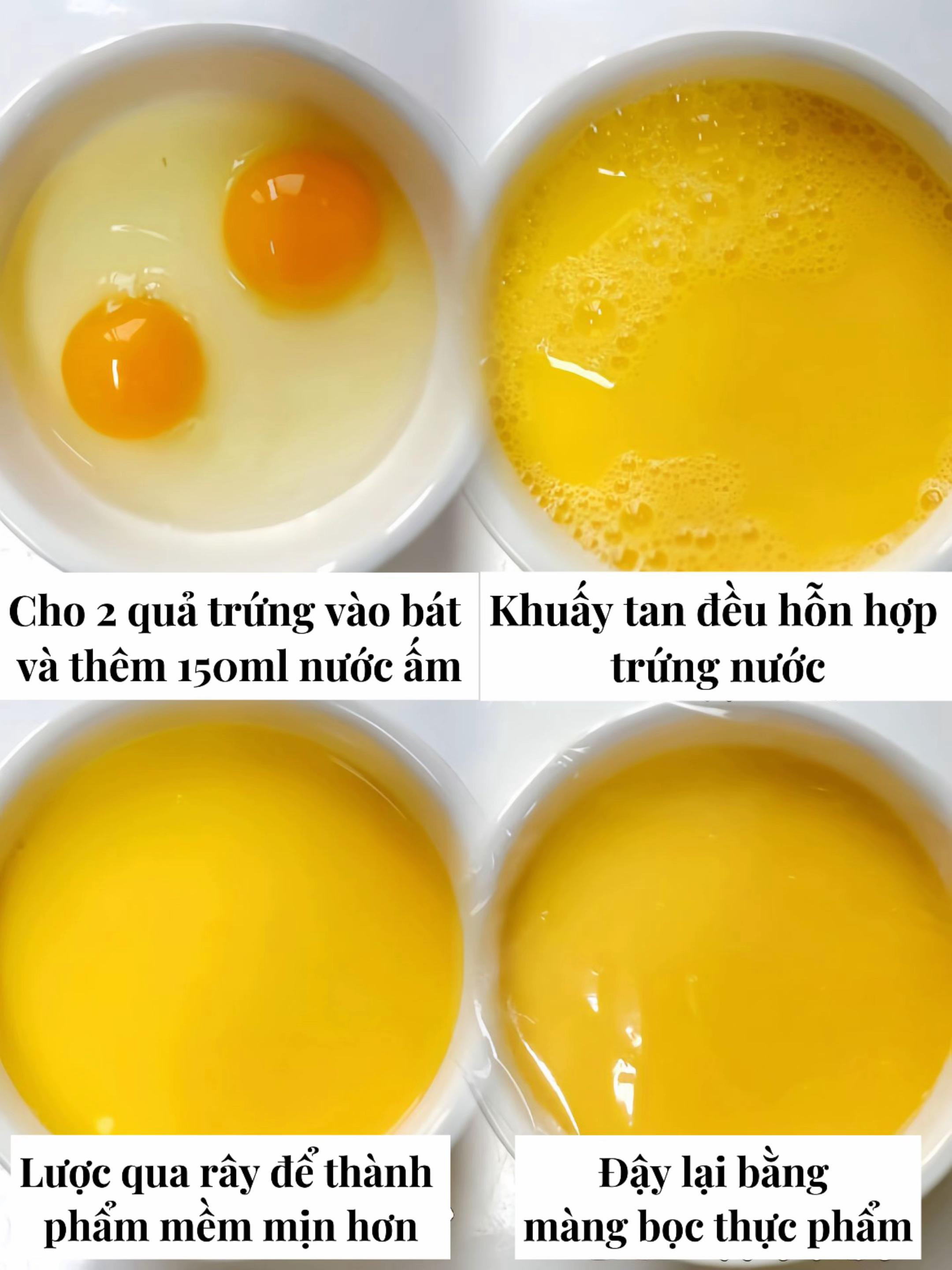 Trứng hấp mềm tan trong miệng, giàu dinh dưỡng cho bé ăn dặm từ 8 tháng tuổi