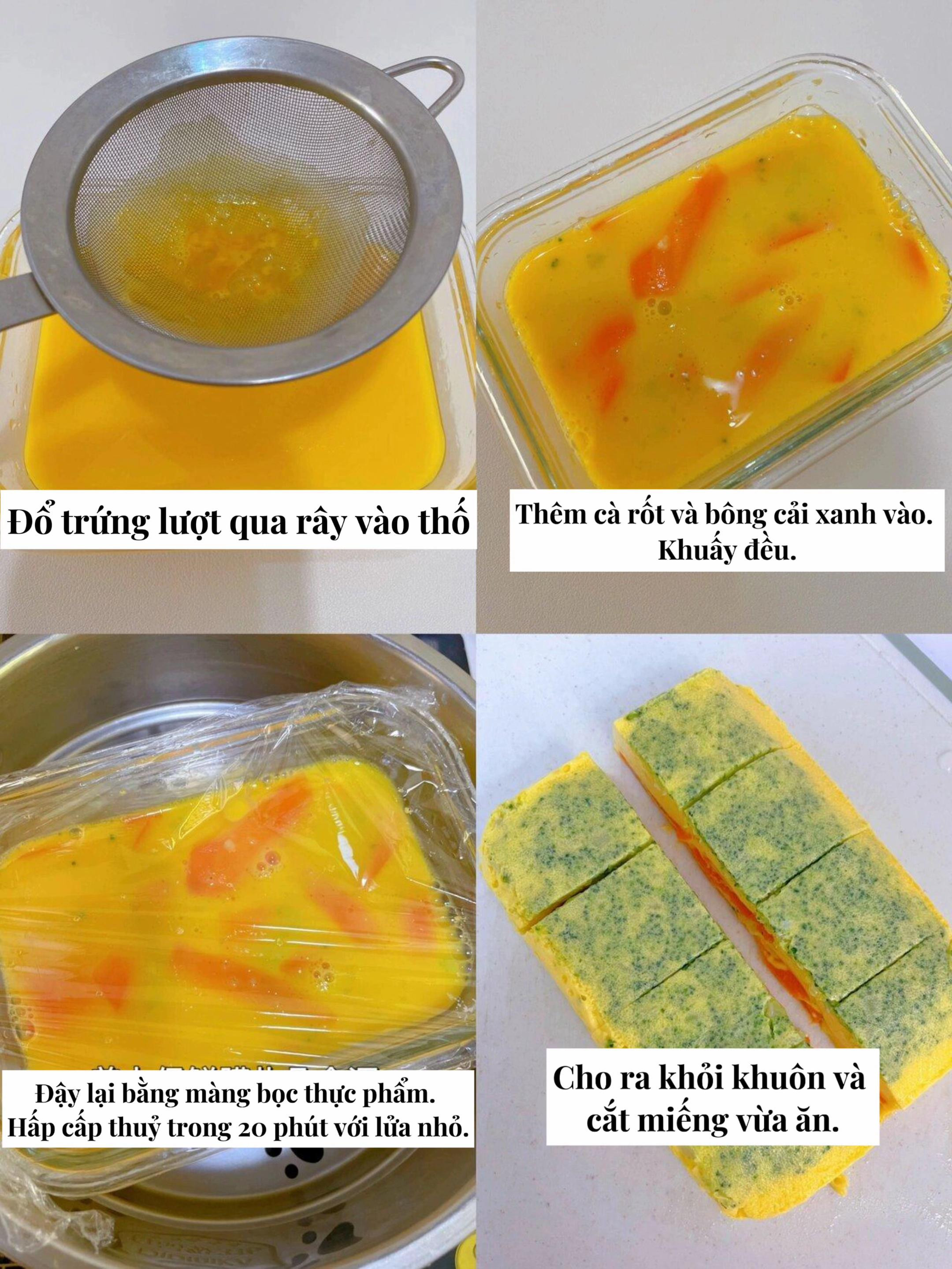 Trứng hấp rau củ: Món ăn dặm bổ sung vitamin cho bé từ 10 tháng tuổi