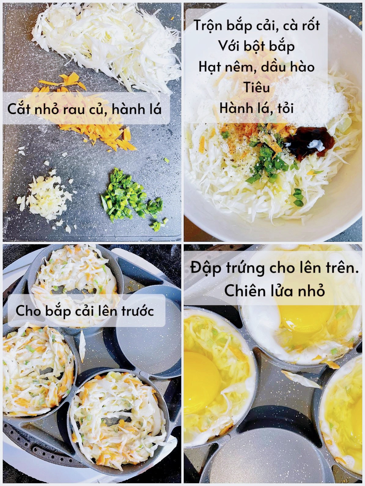 Trứng ốp la bắp cải siêu ngon, món ăn sáng nhanh cho team giảm cân
