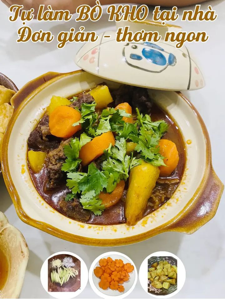 Tự làm Bò Kho tại nhà: Cách nấu bò kho đơn giản, thơm ngon với khoai tây và cà rốt